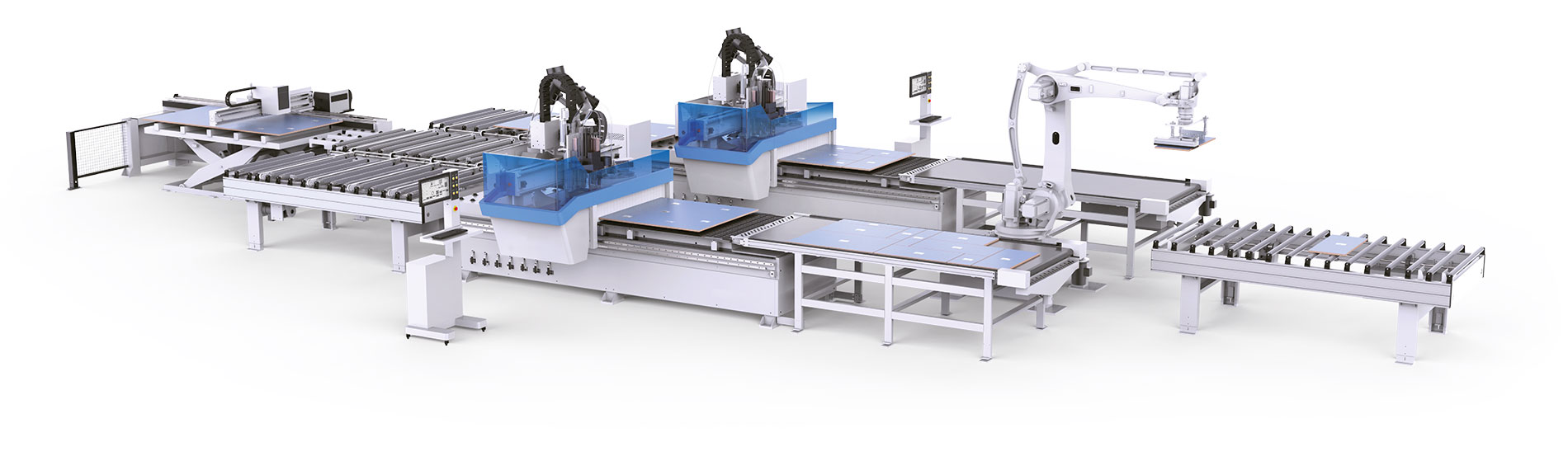 Línea CNC Nesting con carga y descarga automática