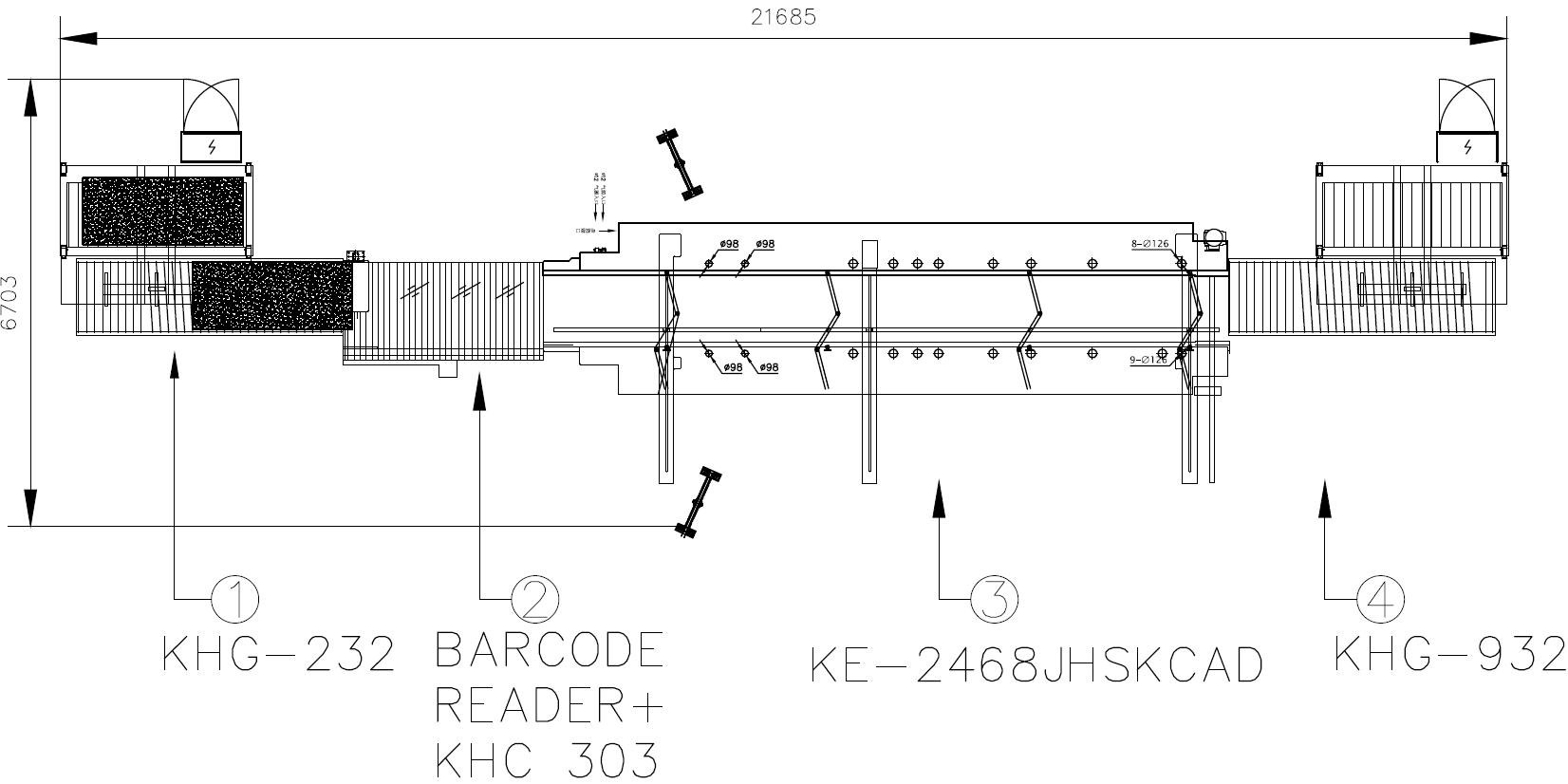 layout linha de combinação automática de dupla splicer com carga e descarga