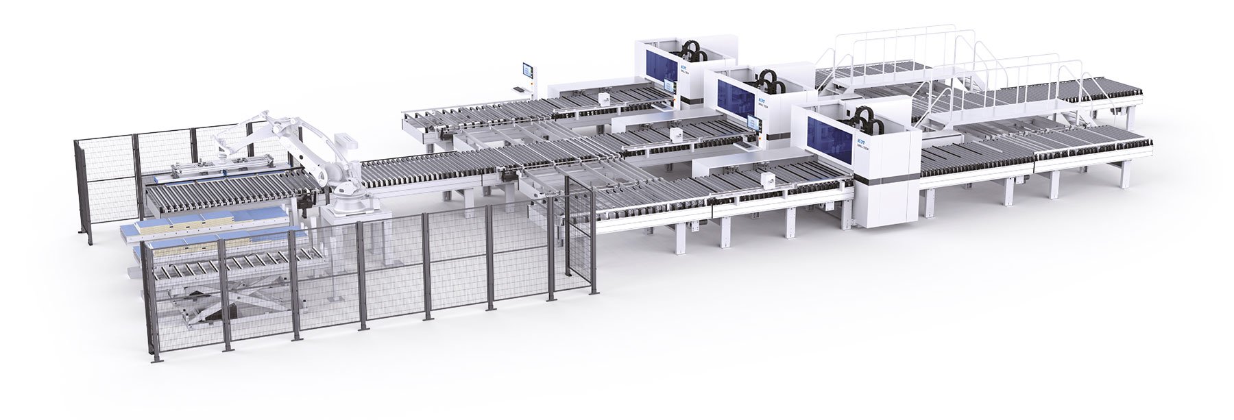 linea automática taladro cnc robot kdt