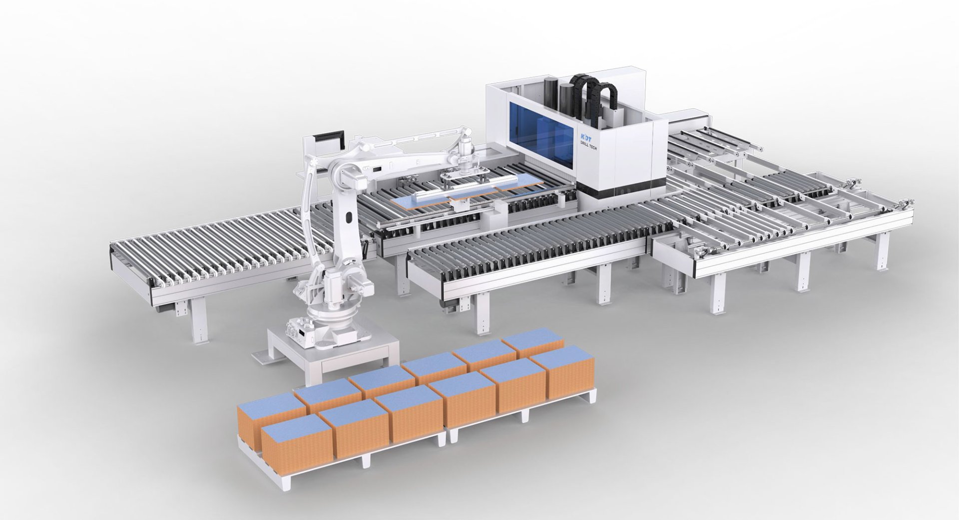 kdt taladro cnc con carga y descarga mediante robot