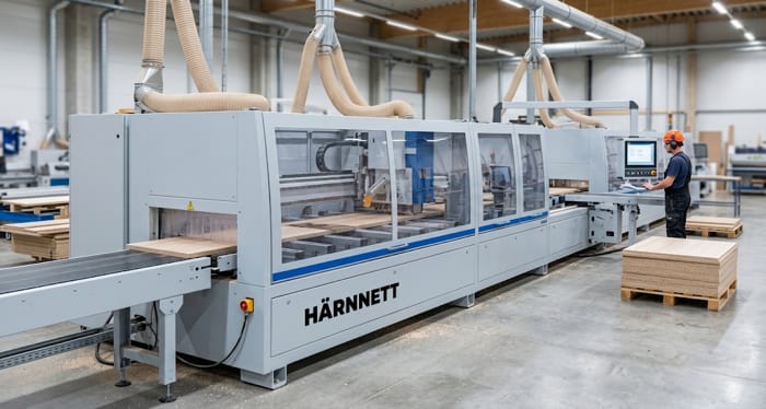Centro de mecanizado CNC en línea flexible para corte y mecanizado de piezas de madera y tablero